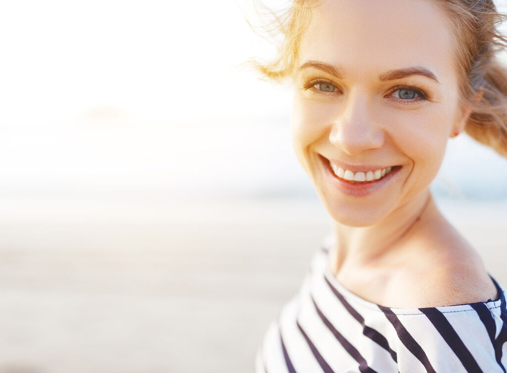 healthy happy woman enjoying her time outside